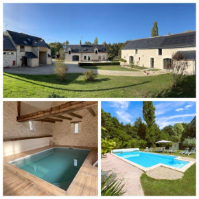 Les Gîtes de La Pellerie - 20 personnes - piscines intérieure & extérieure et Jacuzzi - 3 gîtes